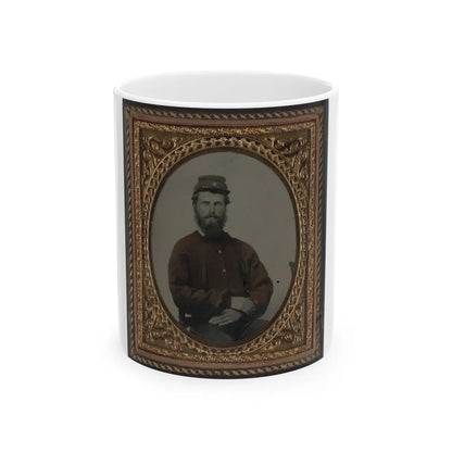 Unidentified Soldier In Confederate Uniform With Red Shirt And Kepi (U.S. Civil War) White Coffee Mug-11oz-Go Mug Yourself