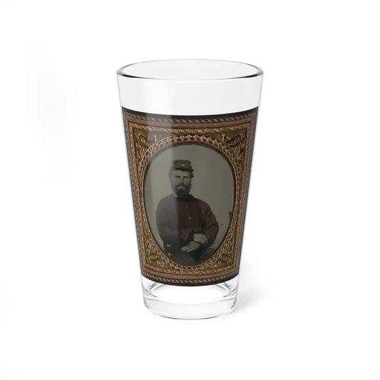 Unidentified Soldier In Confederate Uniform With Red Shirt And Kepi (U.S. Civil War) Pint Glass 16oz 16oz - Go Mug Yourself