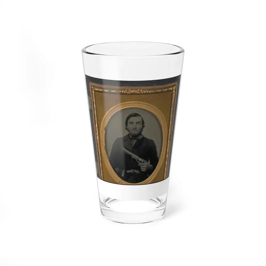 Unidentified Soldier In Confederate Uniform With Revolver (U.S. Civil War) Pint Glass 16oz 16oz - Go Mug Yourself