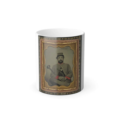Unidentified Soldier in Confederate Uniform With Saxhorn (U.S. Civil War) Color Changing Coffee Mug 11oz-11oz-Go Mug Yourself