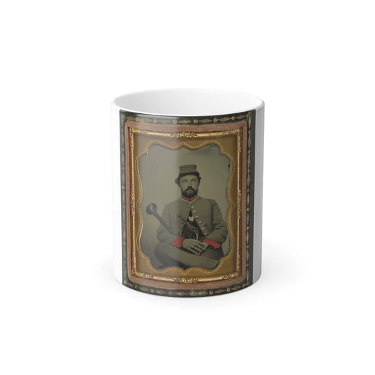 Unidentified Soldier in Confederate Uniform With Saxhorn (U.S. Civil War) Color Changing Coffee Mug 11oz-11oz-Go Mug Yourself