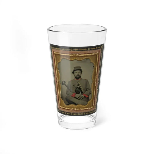 Unidentified Soldier In Confederate Uniform With Saxhorn (U.S. Civil War) Pint Glass 16oz 16oz - Go Mug Yourself