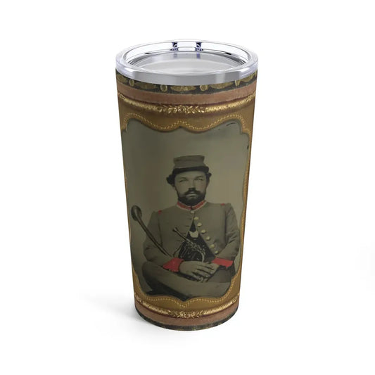 Unidentified Soldier In Confederate Uniform With Saxhorn (U.S. Civil War) Tumbler 20oz 20oz - Go Mug Yourself