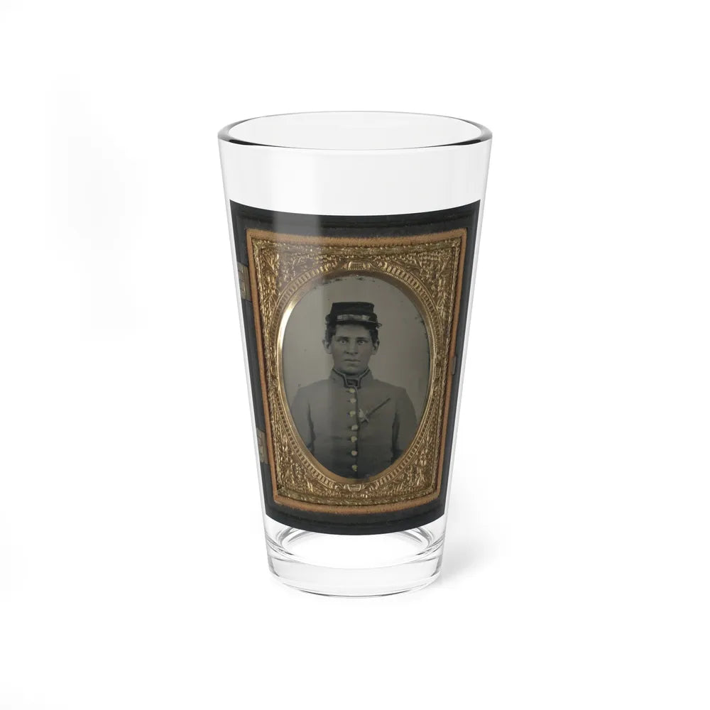 Unidentified Soldier In Confederate Uniform With Side Knife In Blouse (U.S. Civil War) Pint Glass 16oz-16oz-Go Mug Yourself