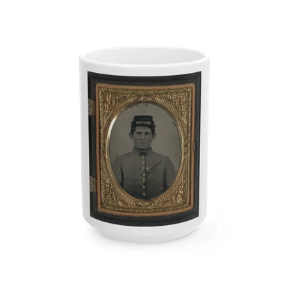 Unidentified Soldier In Confederate Uniform With Side Knife In Blouse (U.S. Civil War) White Coffee Mug-15oz-Go Mug Yourself