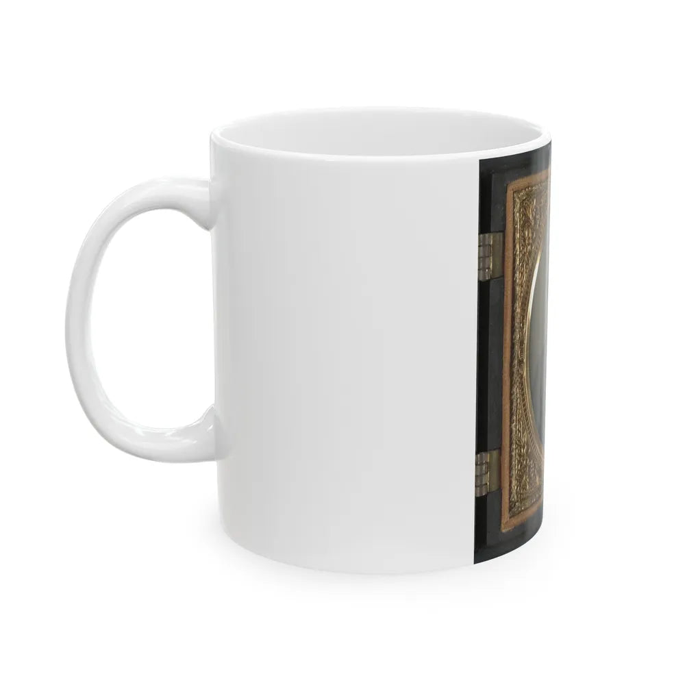 Unidentified Soldier In Confederate Uniform With Side Knife In Blouse (U.S. Civil War) White Coffee Mug-Go Mug Yourself