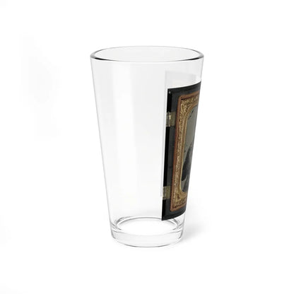 Unidentified Soldier In Confederate Uniform With Single Shot Percussion Pistol And D Guard Bowie Knife (U.S. Civil War) Pint Glass 16oz-Go Mug Yourself