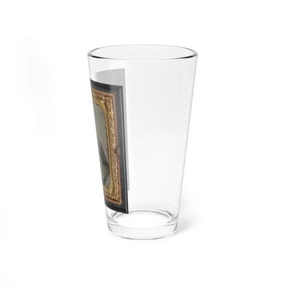 Unidentified Soldier In Confederate Uniform With Single Shot Percussion Pistol And D Guard Bowie Knife (U.S. Civil War) Pint Glass 16oz-Go Mug Yourself