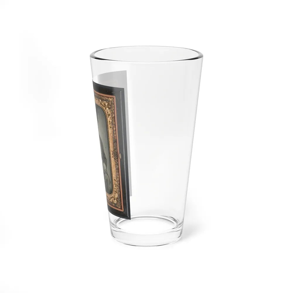 Unidentified Soldier In Confederate Uniform With Single Shot Percussion Pistol (U.S. Civil War) Pint Glass 16oz-Go Mug Yourself