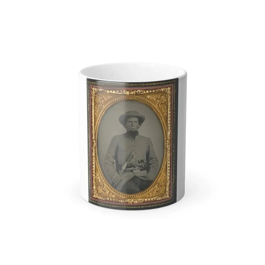 Unidentified Soldier in Confederate Uniform With Sword and Two Guns (U.S. Civil War) Color Changing Coffee Mug 11oz Default Title 11oz - Go Mug Yourself
