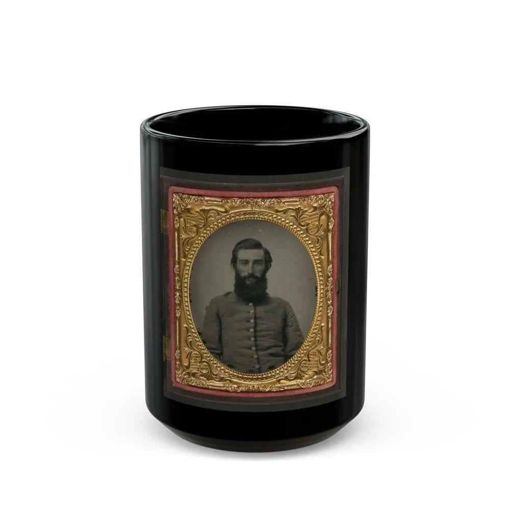 Unidentified Soldier In Confederate Uniform(2) (U.S. Civil War) Black Coffee Mug-15oz-Go Mug Yourself