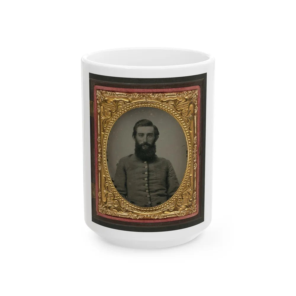 Unidentified Soldier In Confederate Uniform(2) (U.S. Civil War) White Coffee Mug-15oz-Go Mug Yourself