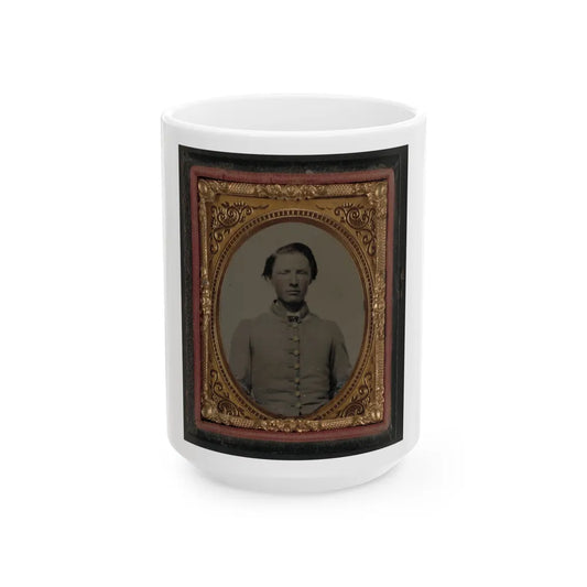 Unidentified Soldier In Confederate Uniform(3) (U.S. Civil War) White Coffee Mug-15oz-Go Mug Yourself