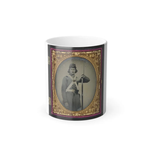 Unidentified Soldier in Confederate Virginia Volunteer Uniform With Bayoneted Musket (U.S. Civil War) Color Changing Coffee Mug 11oz-11oz-Go Mug Yourself