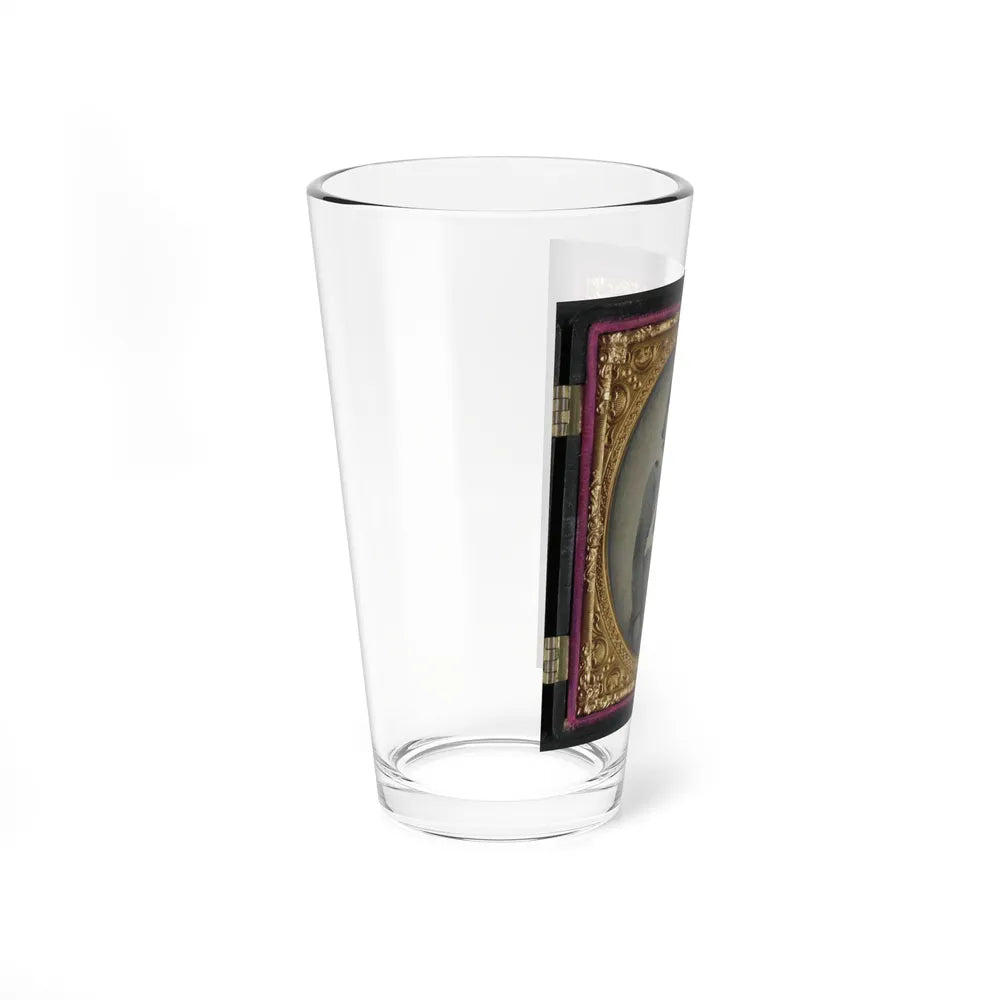 Unidentified Soldier In Confederate Virginia Volunteer Uniform With Bayoneted Musket (U.S. Civil War) Pint Glass 16oz-Go Mug Yourself