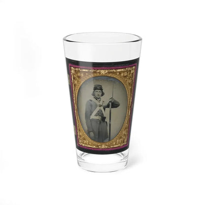 Unidentified Soldier In Confederate Virginia Volunteer Uniform With Bayoneted Musket (U.S. Civil War) Pint Glass 16oz 16oz - Go Mug Yourself