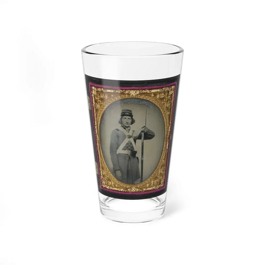 Unidentified Soldier In Confederate Virginia Volunteer Uniform With Bayoneted Musket (U.S. Civil War) Pint Glass 16oz 16oz - Go Mug Yourself
