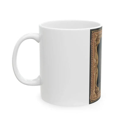 Unidentified Soldier In First Lieutenant's Uniform, Red Sash, Leather Gauntlets, And Spurs With Cavalry Sword (U.S. Civil War) White Coffee Mug - Go Mug Yourself