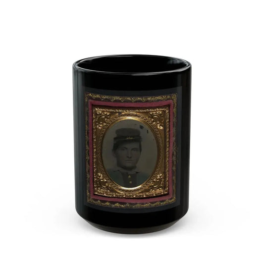 Unidentified Soldier In Forage Cap (U.S. Civil War) Black Coffee Mug 15oz - Go Mug Yourself