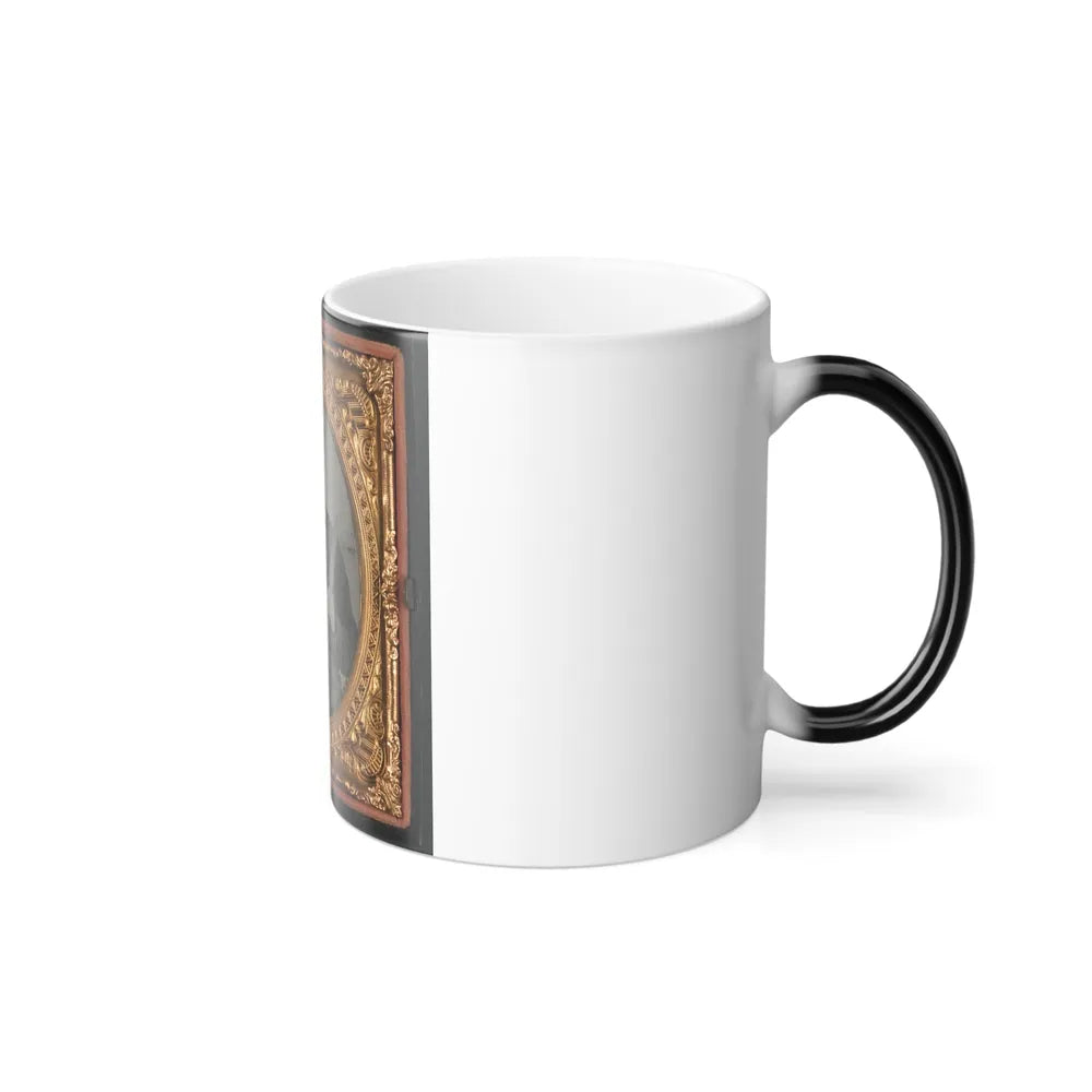 Unidentified Soldier in Georgia Confederate Uniform and Double Roller Belt With Bowie Knife (U.S. Civil War) Color Changing Coffee Mug 11oz-Go Mug Yourself