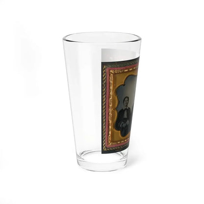 Unidentified Soldier In Infantry Uniform Sitting Between Two Women, Probably Relatives (U.S. Civil War) Pint Glass 16oz - Go Mug Yourself