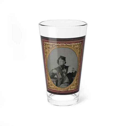 Unidentified Soldier In Kepi With Letter And Envelope (U.S. Civil War) Pint Glass 16oz-16oz-Go Mug Yourself