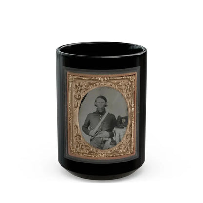 Unidentified Soldier In Militia Virginia Infantry Regiment Uniform With Virginia Hat And Sword (U.S. Civil War) Black Coffee Mug 15oz - Go Mug Yourself