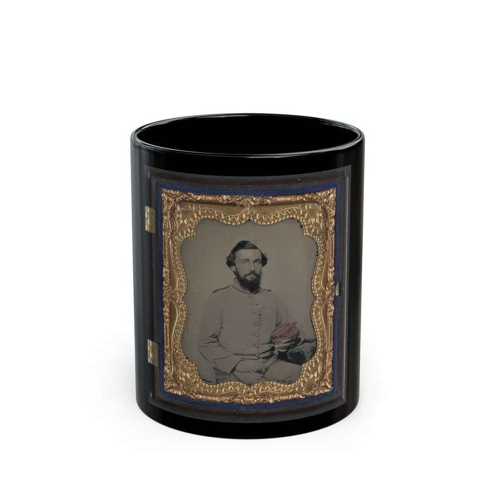 Unidentified Soldier In Norfolk Light Blues Virginia Light Artillery Battery Uniform (U.S. Civil War) Black Coffee Mug-11oz-Go Mug Yourself