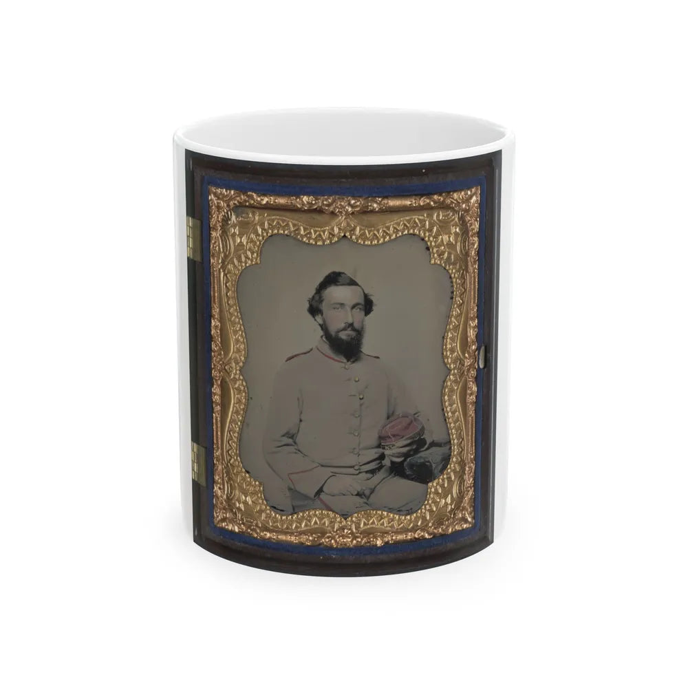 Unidentified Soldier In Norfolk Light Blues Virginia Light Artillery Battery Uniform (U.S. Civil War) White Coffee Mug-11oz-Go Mug Yourself