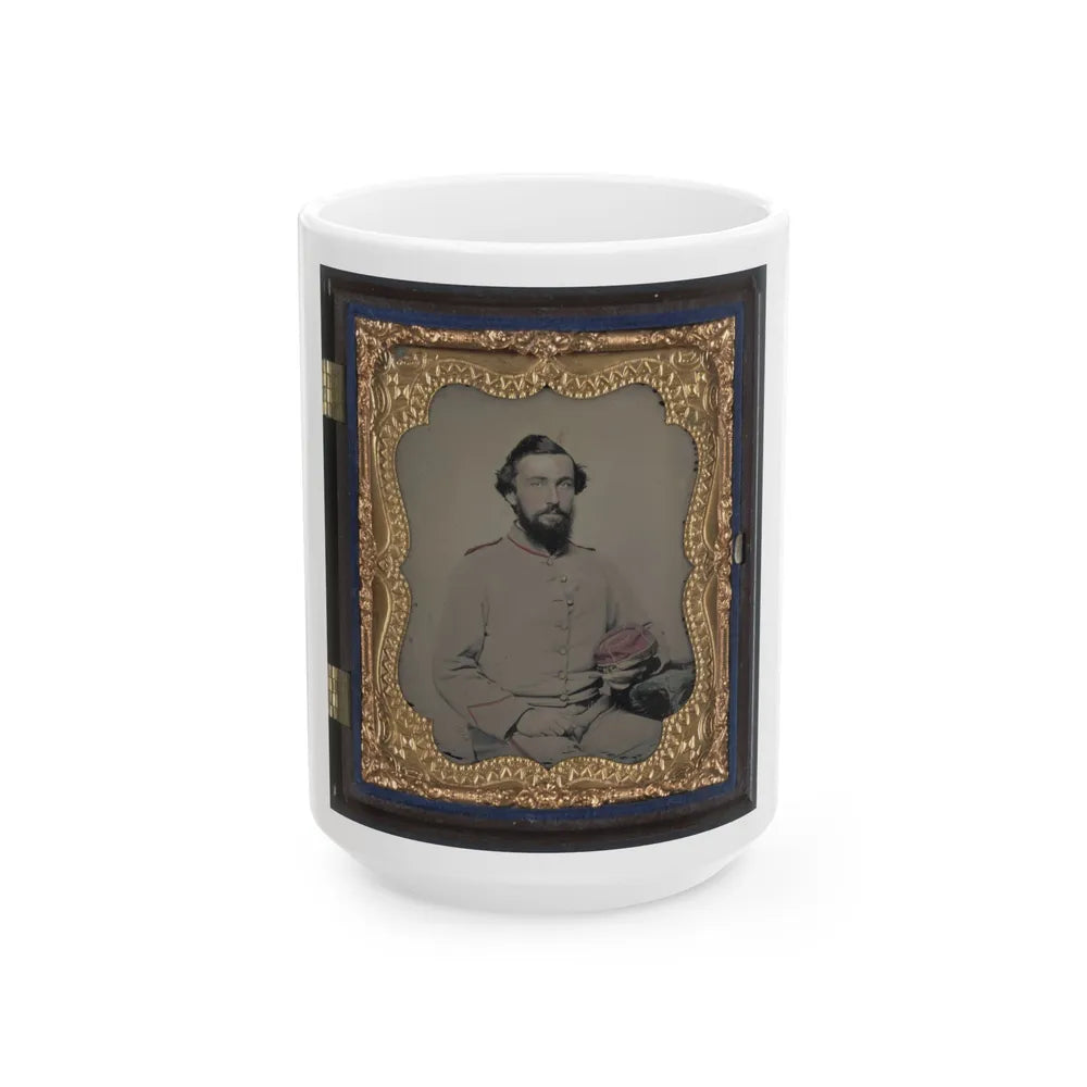 Unidentified Soldier In Norfolk Light Blues Virginia Light Artillery Battery Uniform (U.S. Civil War) White Coffee Mug-15oz-Go Mug Yourself