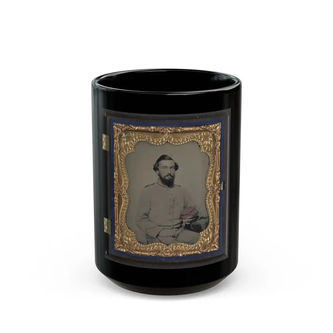 Unidentified Soldier In Norfolk  Light Blues  Virginia Light Artillery Battery Uniform (U.S. Civil War) Black Coffee Mug 15oz - Go Mug Yourself