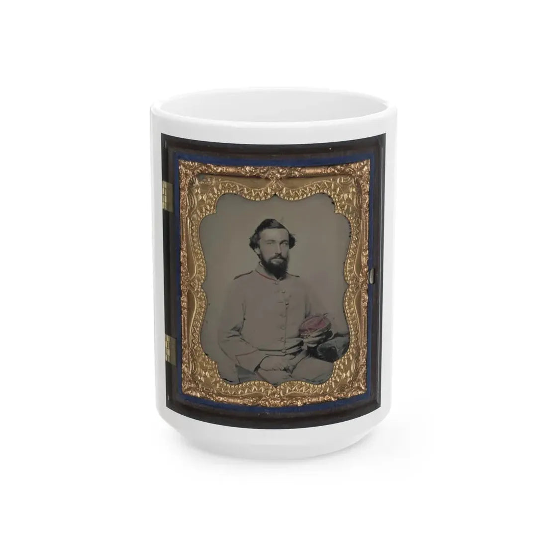 Unidentified Soldier In Norfolk  Light Blues  Virginia Light Artillery Battery Uniform (U.S. Civil War) White Coffee Mug 15oz - Go Mug Yourself