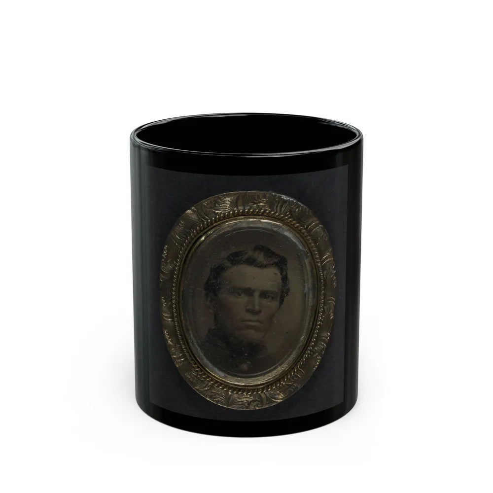 Unidentified Soldier In Pendant (U.S. Civil War) Black Coffee Mug-11oz-Go Mug Yourself