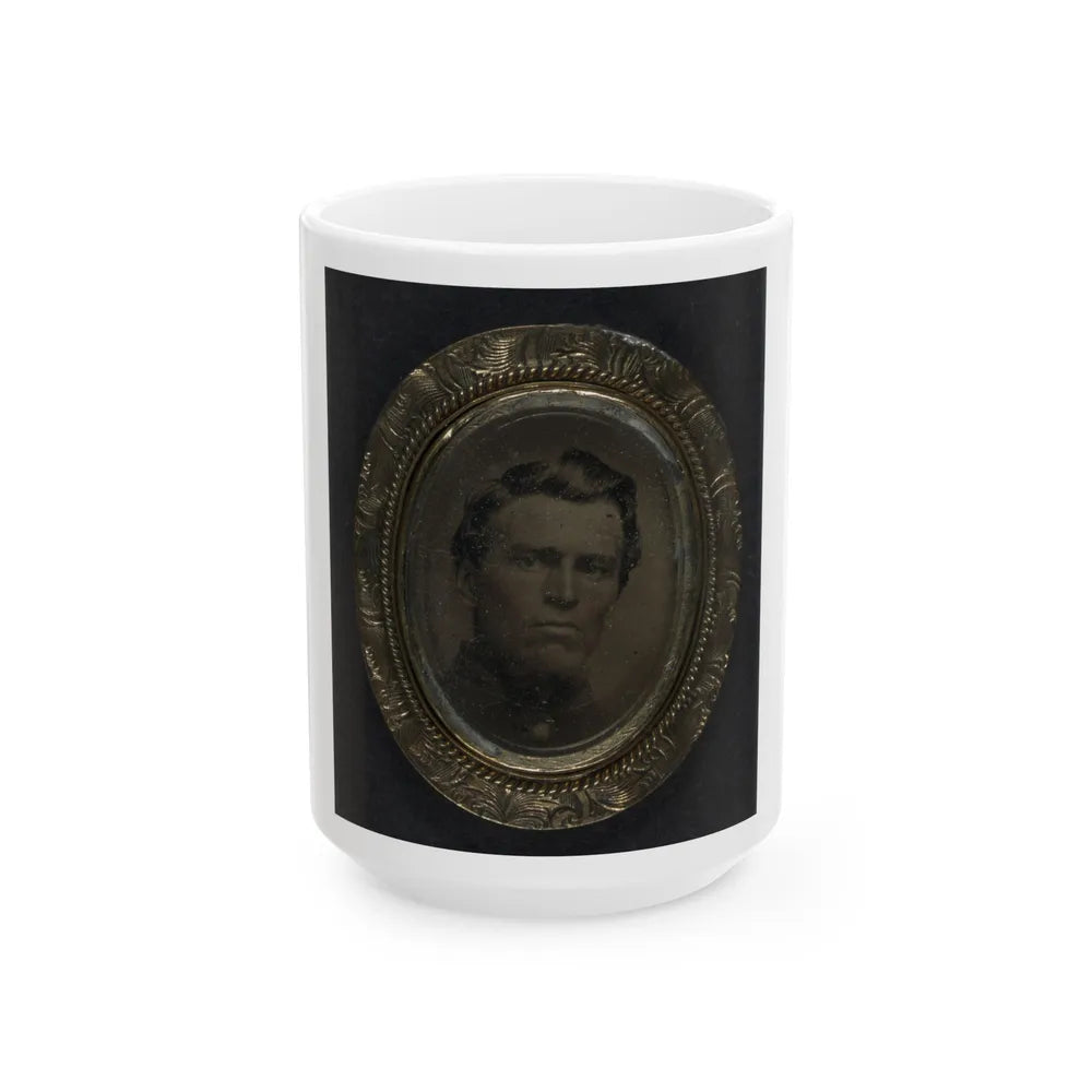 Unidentified Soldier In Pendant (U.S. Civil War) White Coffee Mug-15oz-Go Mug Yourself