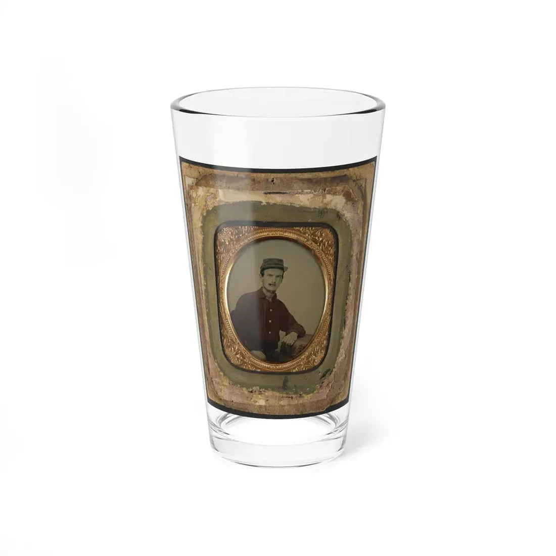 Unidentified Soldier In Red Battleshirt And Kepi (U.S. Civil War) Pint Glass 16oz 16oz - Go Mug Yourself