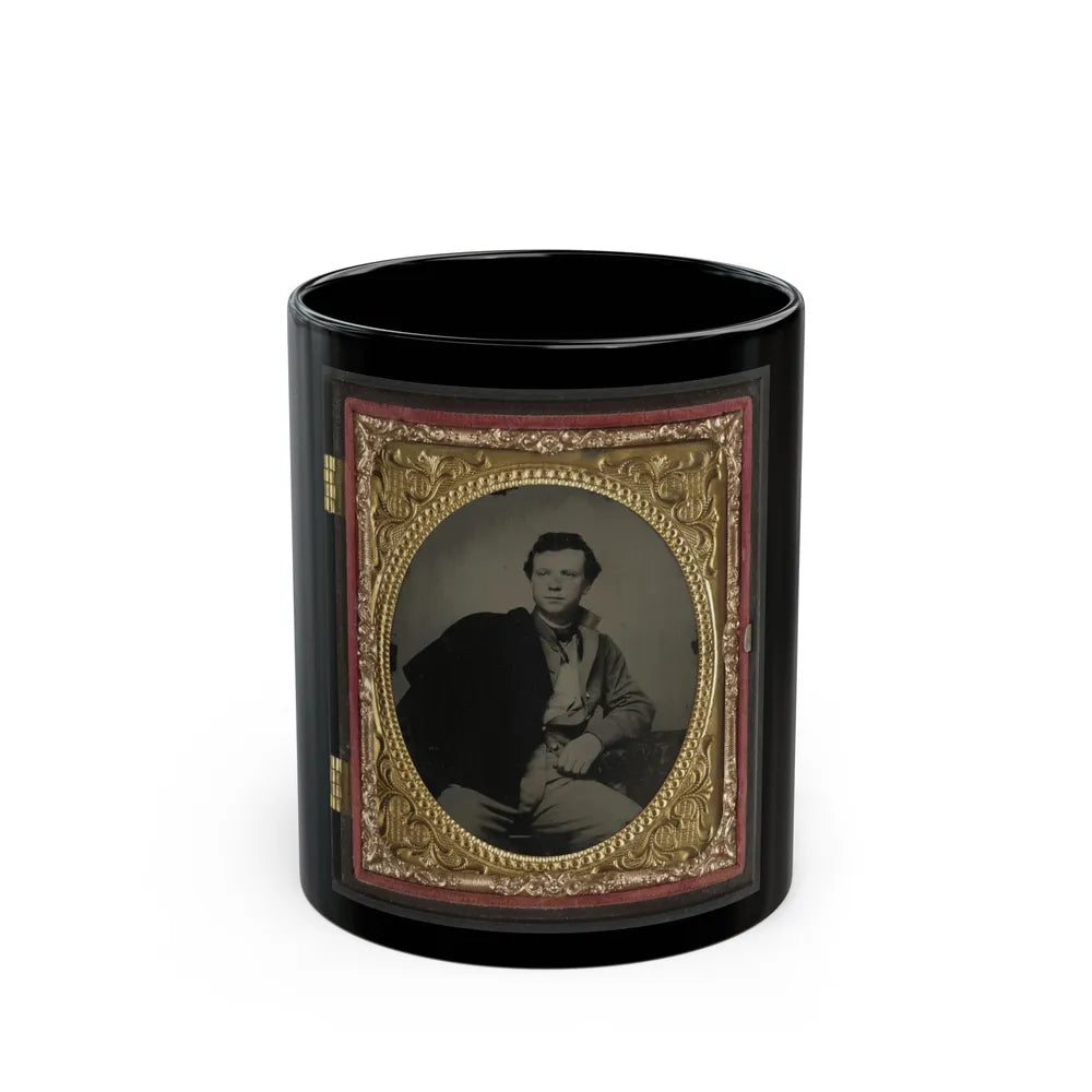 Unidentified Soldier In Richmond Howitzers Uniform (U.S. Civil War) Black Coffee Mug-11oz-Go Mug Yourself