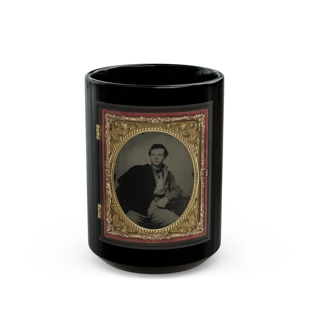 Unidentified Soldier In Richmond Howitzers Uniform (U.S. Civil War) Black Coffee Mug-15oz-Go Mug Yourself