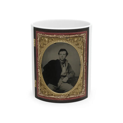 Unidentified Soldier In Richmond Howitzers Uniform (U.S. Civil War) White Coffee Mug-11oz-Go Mug Yourself