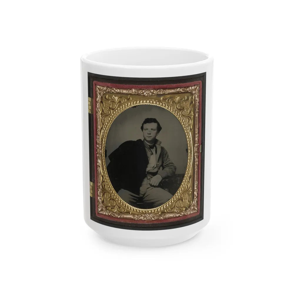 Unidentified Soldier In Richmond Howitzers Uniform (U.S. Civil War) White Coffee Mug-15oz-Go Mug Yourself