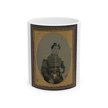 Unidentified Soldier In South Carolina Militia Uniform With Sword And Pistols (U.S. Civil War) White Coffee Mug-11oz-Go Mug Yourself