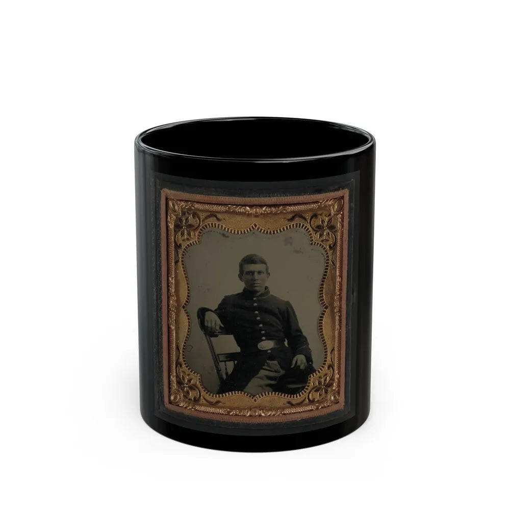 Unidentified Soldier In Uniform 001 (U.S. Civil War) Black Coffee Mug-11oz-Go Mug Yourself