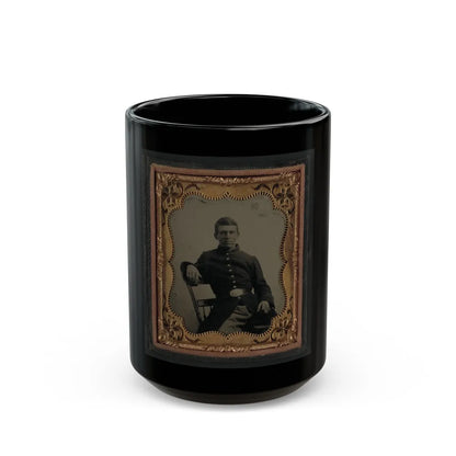 Unidentified Soldier In Uniform 001 (U.S. Civil War) Black Coffee Mug-15oz-Go Mug Yourself