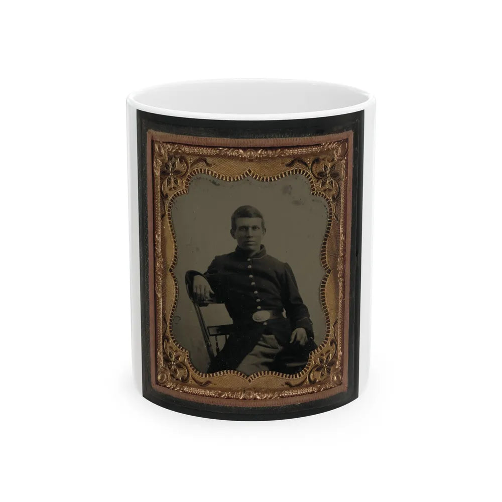 Unidentified Soldier In Uniform 001 (U.S. Civil War) White Coffee Mug-11oz-Go Mug Yourself