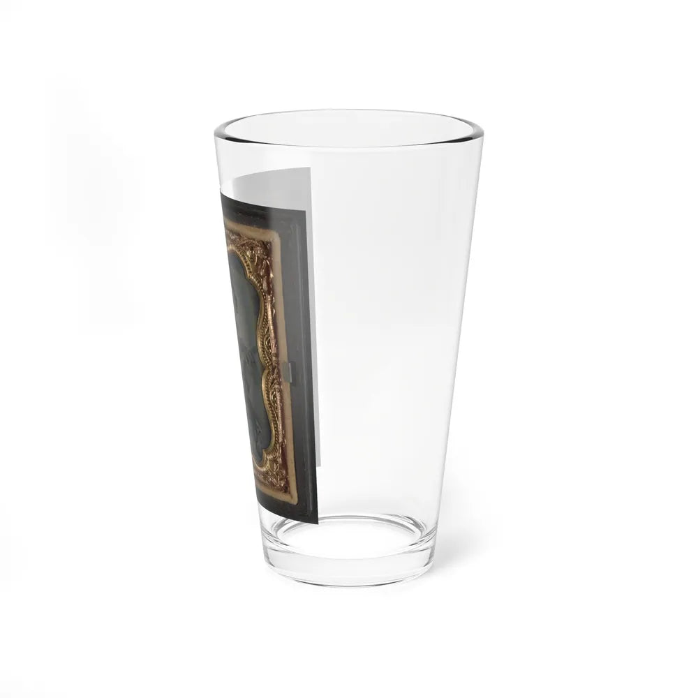 Unidentified Soldier In Uniform And Company K Hat With Musket; Confederate Or Union (U.S. Civil War) Pint Glass 16oz-Go Mug Yourself