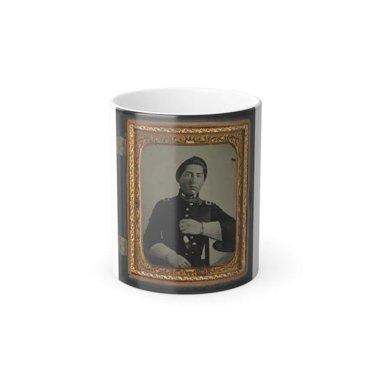 Unidentified Soldier in Uniform and Gauntlets, Probably Union Uniform (U.S. Civil War) Color Changing Coffee Mug 11oz-11oz-Go Mug Yourself