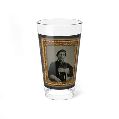 Unidentified Soldier In Uniform And Gauntlets, Probably Union Uniform (U.S. Civil War) Pint Glass 16oz-16oz-Go Mug Yourself