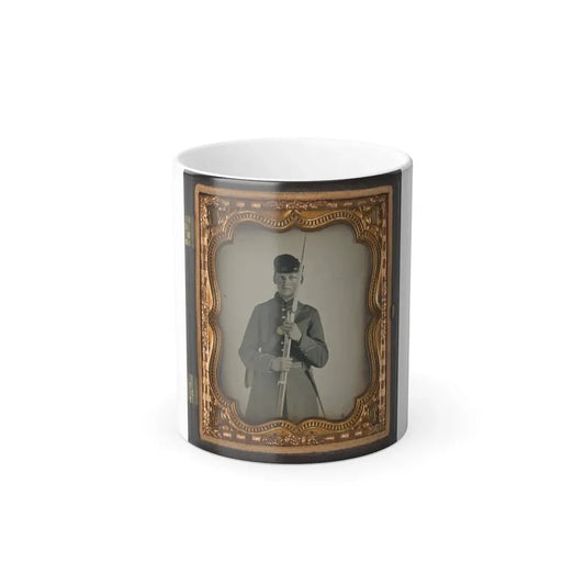 Unidentified Soldier in Uniform With Company H Hat Holding Bayoneted Musket (U.S. Civil War) Color Changing Coffee Mug 11oz Default Title 11oz - Go Mug Yourself