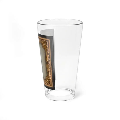 Unidentified Soldier In Uniform With Company H Hat Holding Bayoneted Musket (U.S. Civil War) Pint Glass 16oz - Go Mug Yourself