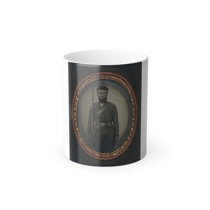 Unidentified Soldier in Uniform With Musket and Holstered Bayonet (U.S. Civil War) Color Changing Coffee Mug 11oz-11oz-Go Mug Yourself