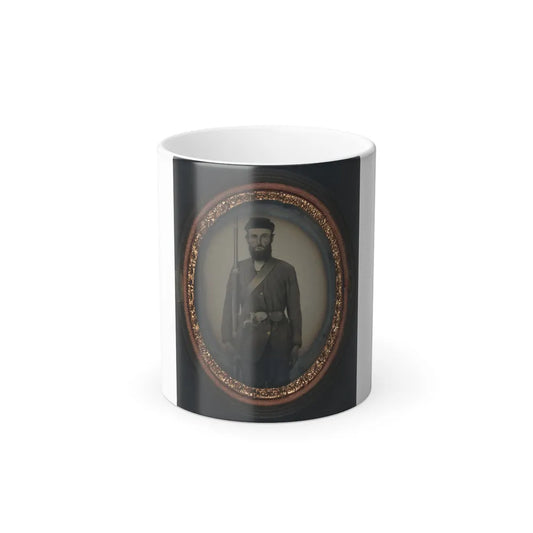 Unidentified Soldier in Uniform With Musket and Holstered Bayonet (U.S. Civil War) Color Changing Coffee Mug 11oz-11oz-Go Mug Yourself